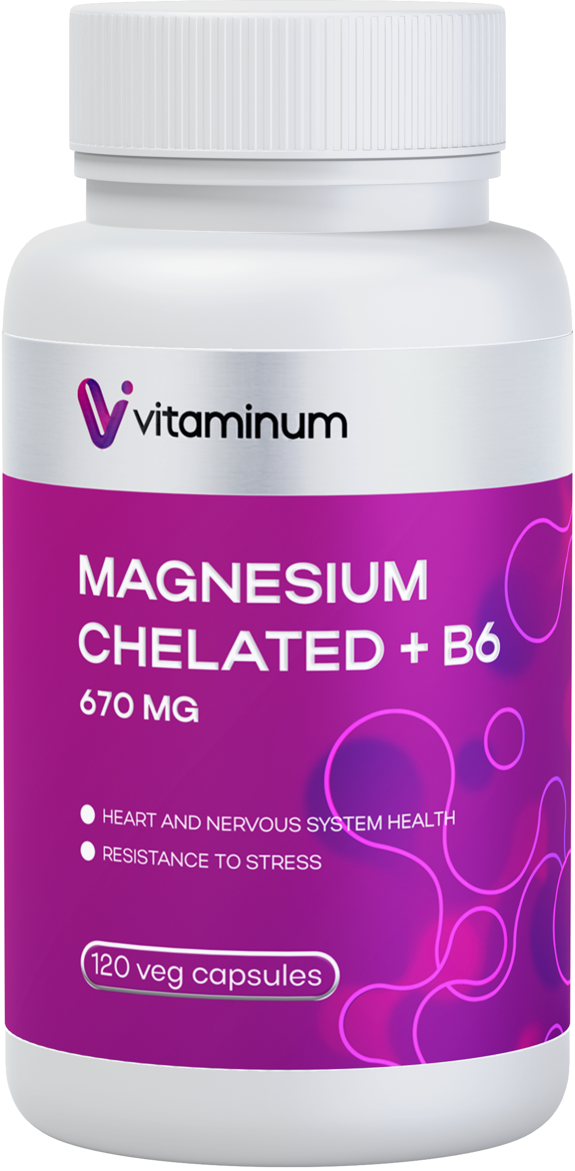  Vitaminum МАГНИЙ ХЕЛАТ + витамин В6 (670 MG) 120 капсул 800 мг  в Твери