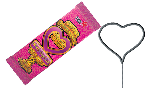  Бенгальские свечи фигурные 2 шт "Сердечко"  в Твери